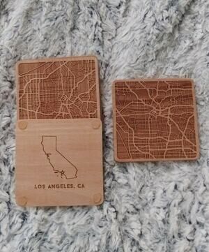 Greenline Goods Beech Wood Coasters - Wooden Coaster Set for Los Angeles, CA